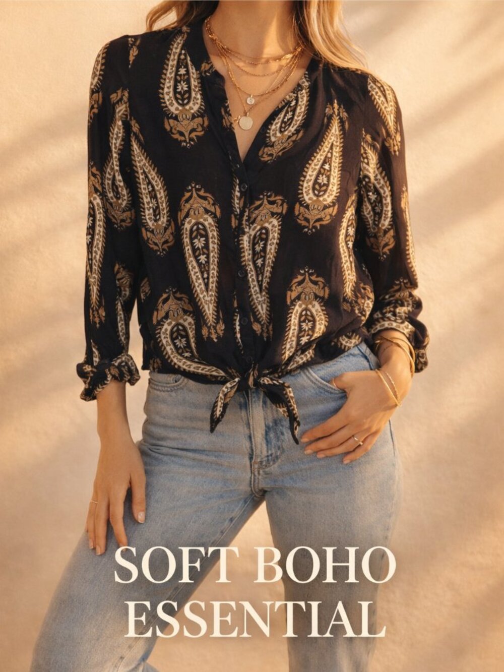 Lucky Brand Sheer Paisley Tie Front Blouse Boho Festival Soft Girl Top S